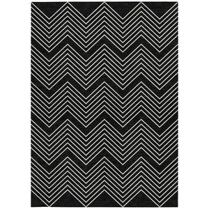 HomeRoots 10' Modern Black and Ivory Geometric Washable Area Rug for Indoor and Outdoor Spaces - Durable, Stylish! 690074