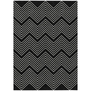 HomeRoots 10' Modern Black and Ivory Geometric Washable Area Rug for Indoor and Outdoor Spaces - Durable, Stylish! 690074