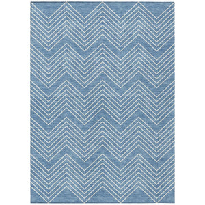 HomeRoots 9' X 12' Washable Blue and Ivory Geometric Area Rug - Stylish Indoor/Outdoor Durable Floor Covering 690079