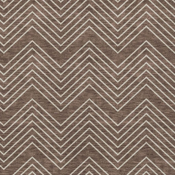 HomeRoots 8' X 10' Stylish Brown and Ivory Geometric Washable Area Rug for Indoor and Outdoor Spaces 690084