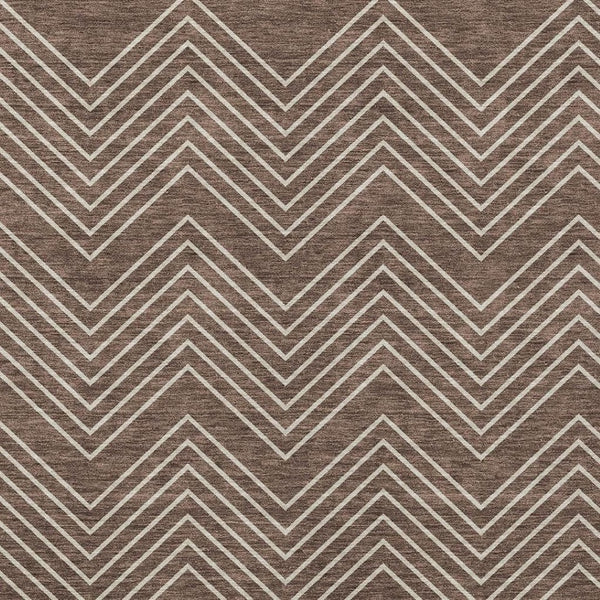HomeRoots 9' Modern Brown and Ivory Geometric Area Rug - Washable, Durable, Ideal for Indoor & Outdoor Use 690085