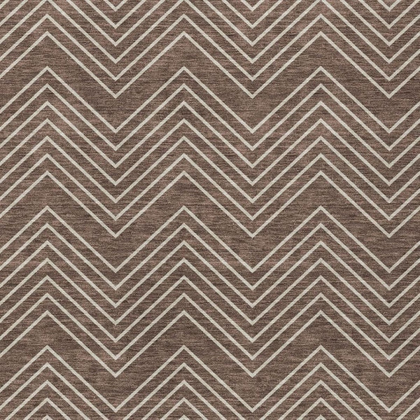 HomeRoots 10' Brown and Ivory Geometric Washable Area Rug – Durable Indoor/Outdoor Style for High-Traffic Spaces 690086