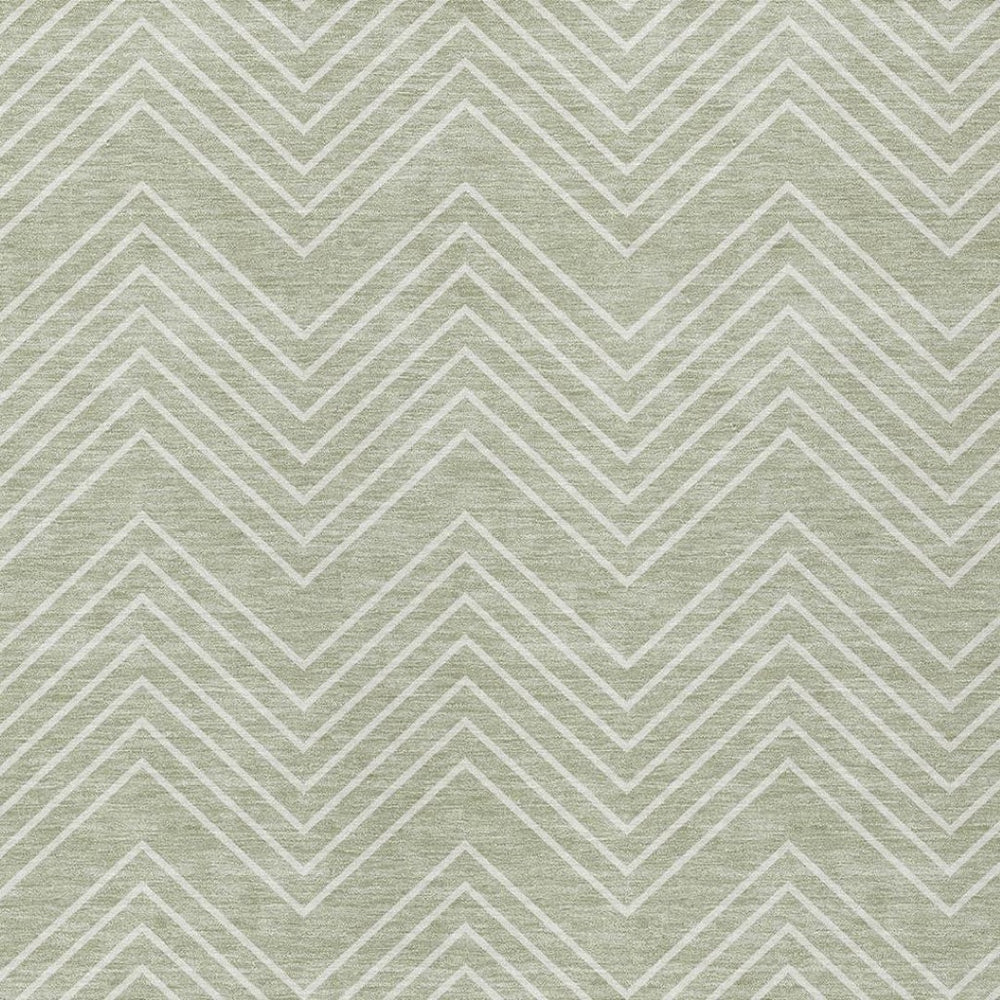 HomeRoots 5' Lime Green & Ivory Geometric Area Rug - Durable, Washable, Stylish for Indoor & Outdoor Spaces 690088