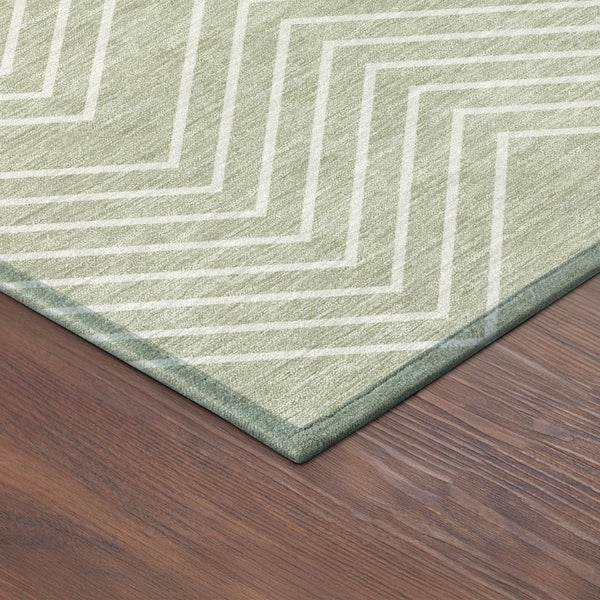 HomeRoots 8' Lime Green and Ivory Round Geometric Area Rug - Stylish, Washable, Durable for Indoor & Outdoor Use! 690089
