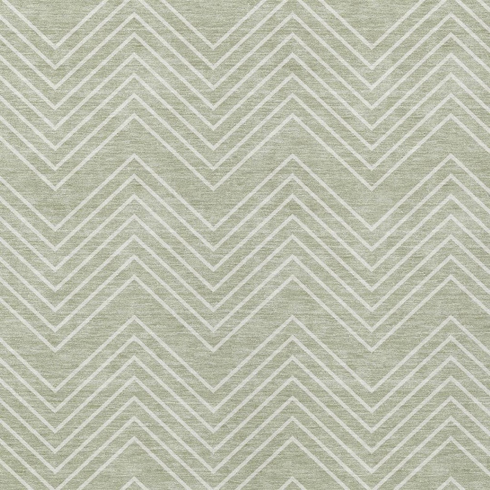 HomeRoots 8' Geometric Lime Green & Ivory Washable Area Rug - Durable, Stylish for Indoor/Outdoor Use! 690090