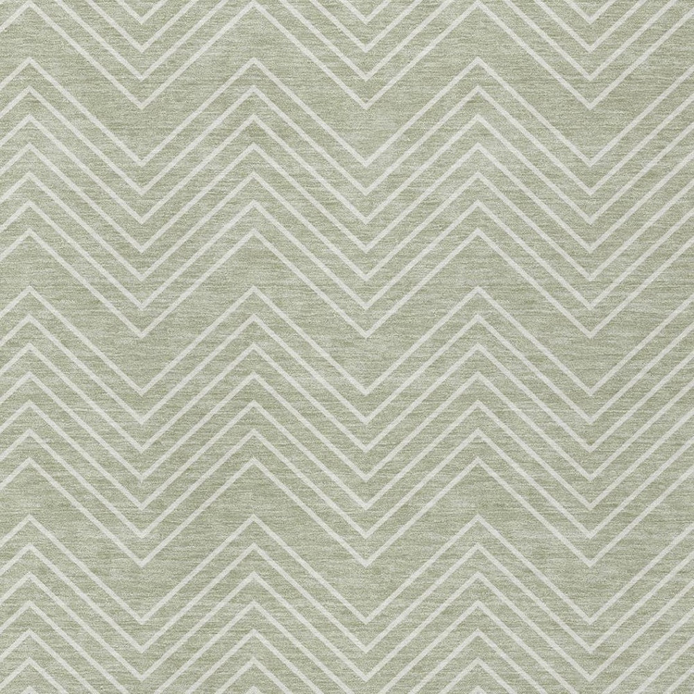 HomeRoots 9' X 12' Vibrant Lime Green & Ivory Geometric Area Rug - Washable, Indoor/Outdoor, Durable Design 690091