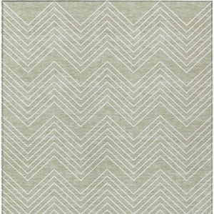 HomeRoots 9' X 12' Vibrant Lime Green & Ivory Geometric Area Rug - Washable, Indoor/Outdoor, Durable Design 690091