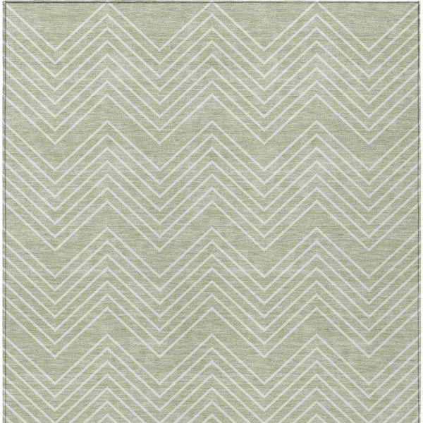 HomeRoots 9' X 12' Vibrant Lime Green & Ivory Geometric Area Rug - Washable, Indoor/Outdoor, Durable Design 690091