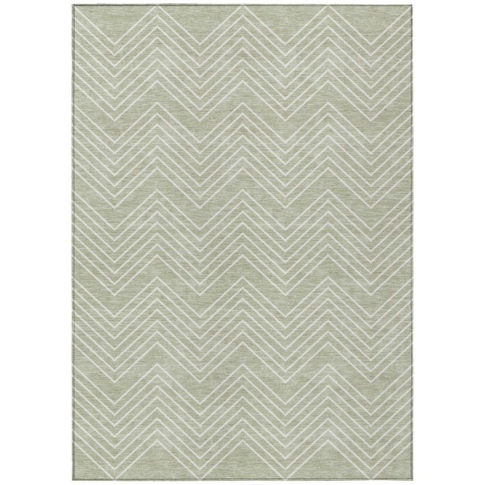 HomeRoots 9' X 12' Vibrant Lime Green & Ivory Geometric Area Rug - Washable, Indoor/Outdoor, Durable Design 690091
