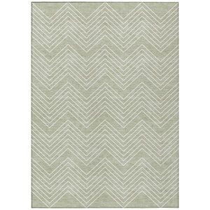 HomeRoots 9' X 12' Vibrant Lime Green & Ivory Geometric Area Rug - Washable, Indoor/Outdoor, Durable Design 690091