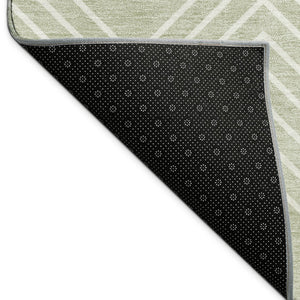 HomeRoots 9' X 12' Vibrant Lime Green & Ivory Geometric Area Rug - Washable, Indoor/Outdoor, Durable Design 690091