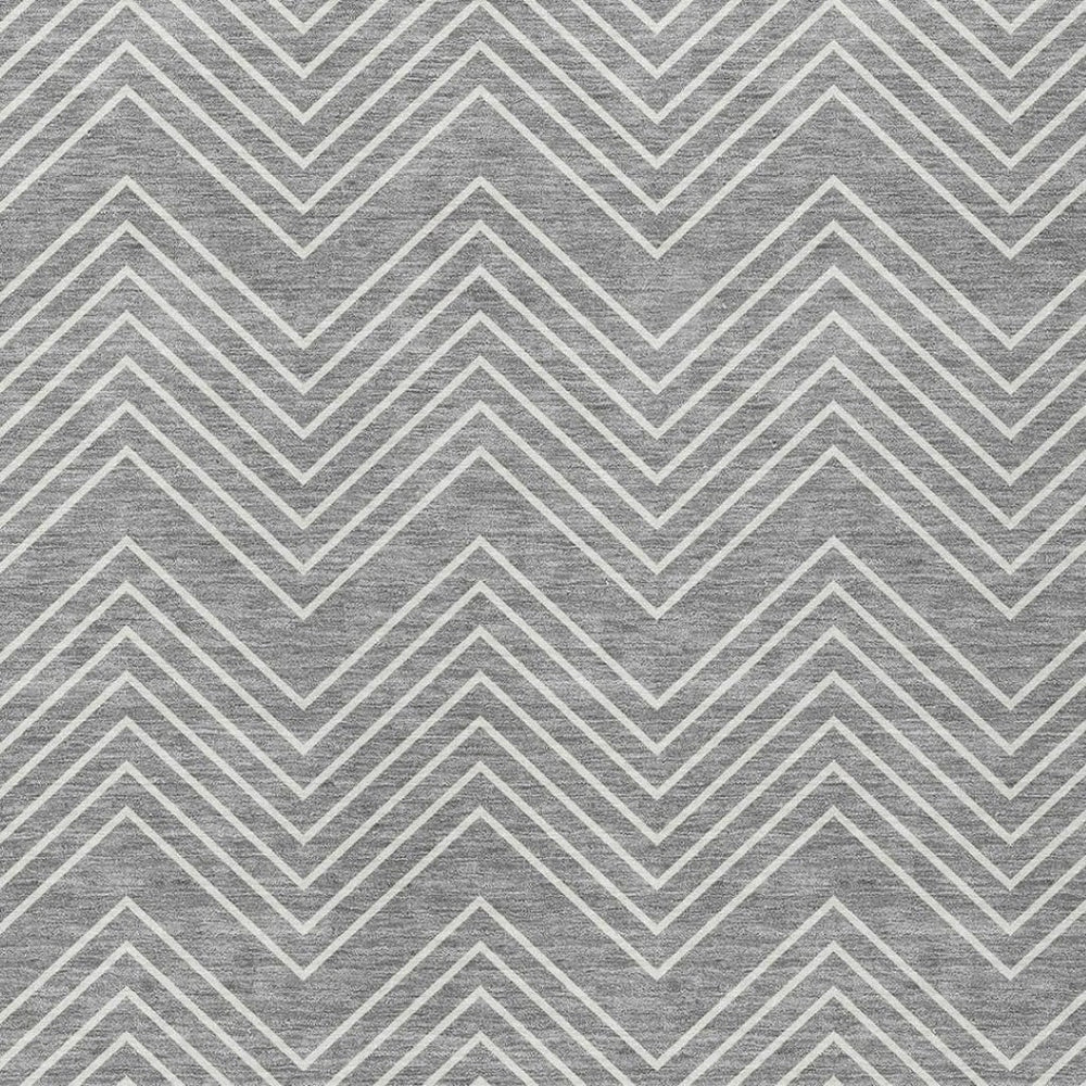 HomeRoots 9' X 12' Gray and Ivory Geometric Rug – Durable, Washable, Versatile for Indoor & Outdoor Spaces 690097