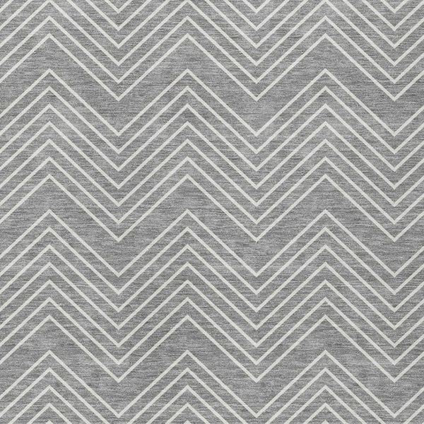 HomeRoots 9' X 12' Gray and Ivory Geometric Rug – Durable, Washable, Versatile for Indoor & Outdoor Spaces 690097