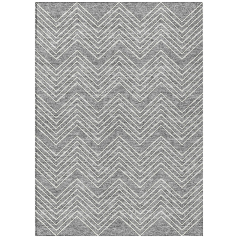 HomeRoots 10' Gray and Ivory Geometric Washable Area Rug for Indoor/Outdoor Use - Durable, Stylish, Easy Care! 690098