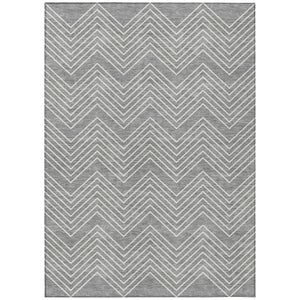 HomeRoots 10' Gray and Ivory Geometric Washable Area Rug for Indoor/Outdoor Use - Durable, Stylish, Easy Care! 690098