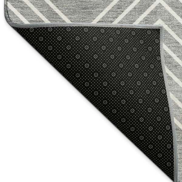 HomeRoots 10' Gray and Ivory Geometric Washable Area Rug for Indoor/Outdoor Use - Durable, Stylish, Easy Care! 690098
