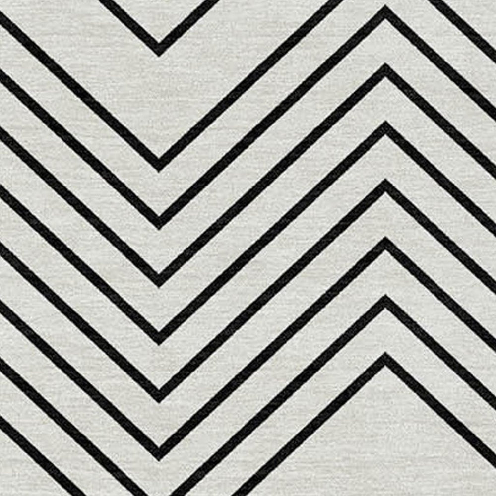 HomeRoots 5' X 8' Ivory and Black Geometric Area Rug - Washable, Stylish & Durable for Indoor/Outdoor Use! 690100