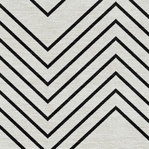 HomeRoots 5' X 8' Ivory and Black Geometric Area Rug - Washable, Stylish & Durable for Indoor/Outdoor Use! 690100