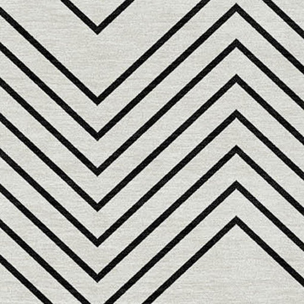 HomeRoots 5' X 8' Ivory and Black Geometric Area Rug - Washable, Stylish & Durable for Indoor/Outdoor Use! 690100