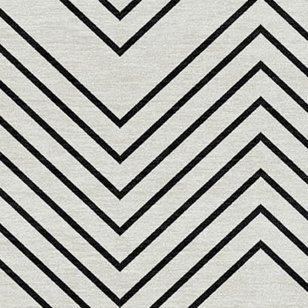 HomeRoots 8' X 10' Modern Ivory and Black Geometric Washable Area Rug for Indoor/Outdoor Spaces, Durable & Stylish 690102