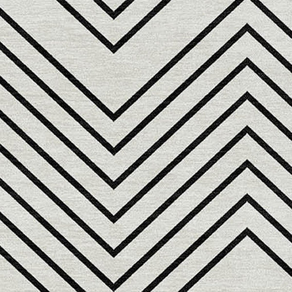 HomeRoots 8' X 10' Modern Ivory and Black Geometric Washable Area Rug for Indoor/Outdoor Spaces, Durable & Stylish 690102