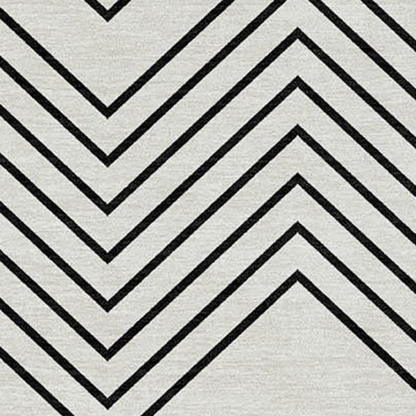 HomeRoots 9' X 12' Ivory And Black Geometric Area Rug - Washable, Stylish, Durable for Indoor & Outdoor Spaces 690103