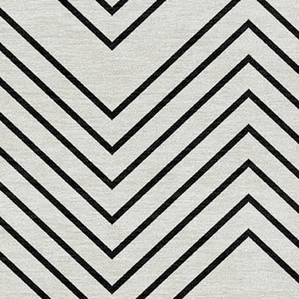 HomeRoots 10' Stylish Ivory and Black Geometric Washable Area Rug - Durable Indoor/Outdoor Design for Any Space 690104