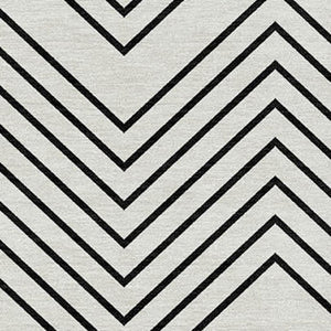 HomeRoots 10' Stylish Ivory and Black Geometric Washable Area Rug - Durable Indoor/Outdoor Design for Any Space 690104