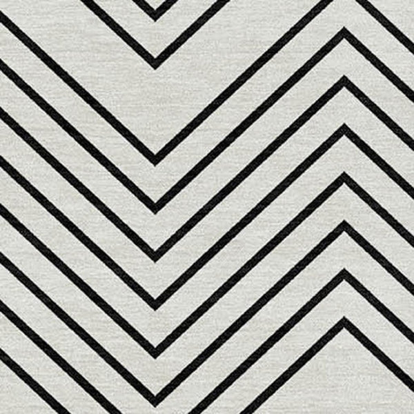 HomeRoots 10' Stylish Ivory and Black Geometric Washable Area Rug - Durable Indoor/Outdoor Design for Any Space 690104