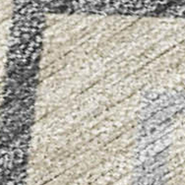 HomeRoots 5' X 8' Beige Gray Washable Geometric Area Rug - Stylish Indoor/Outdoor Design for High Traffic Areas 690112