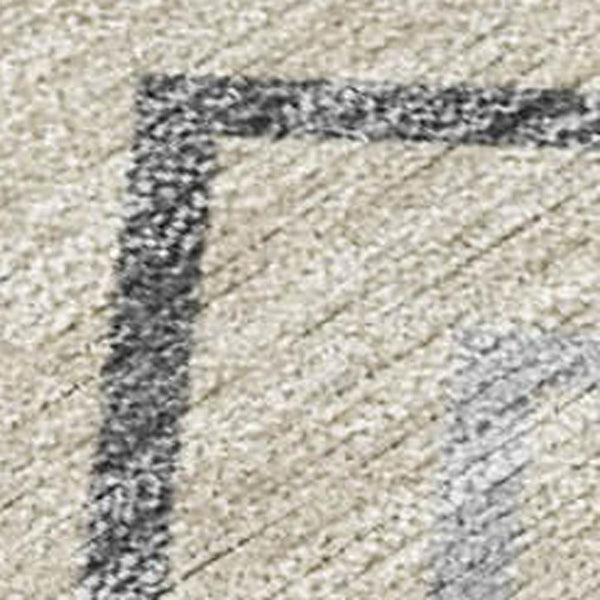 HomeRoots 5' X 8' Beige Gray Washable Geometric Area Rug - Stylish Indoor/Outdoor Design for High Traffic Areas 690112