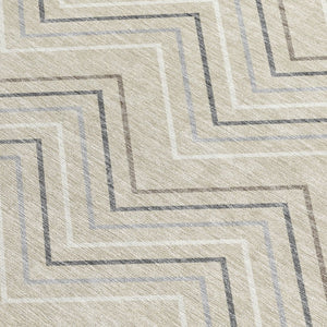 HomeRoots 8' X 10' Modern Geometric Washable Area Rug - Versatile Indoor/Outdoor Decor for High-Traffic Spaces 690114