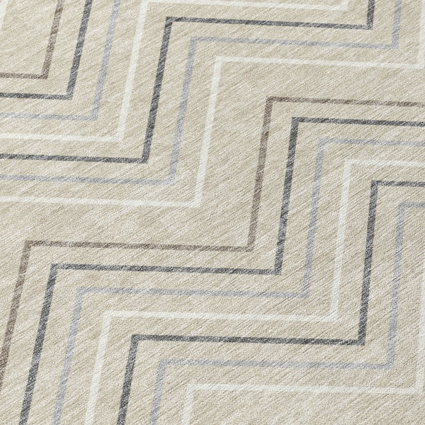HomeRoots 8' X 10' Modern Geometric Washable Area Rug - Versatile Indoor/Outdoor Decor for High-Traffic Spaces 690114