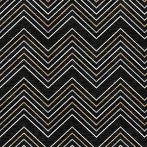 HomeRoots 5' Modern Geometric Black Ivory and Copper Area Rug – Washable Indoor/Outdoor, Durable & Stylish! 690118