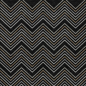 HomeRoots 5' Modern Geometric Black Ivory and Copper Area Rug – Washable Indoor/Outdoor, Durable & Stylish! 690118