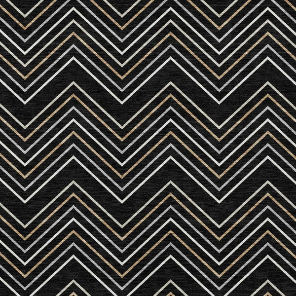 HomeRoots 10' Modern Geometric Black, Ivory & Copper Washable Area Rug - Durable Indoor/Outdoor Comfort & Style 690122
