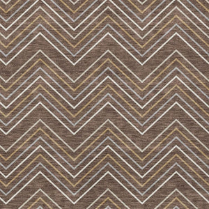 HomeRoots 8' X 10' Stylish Brown Ivory Copper Geometric Area Rug – Washable, Durable for Indoor & Outdoor Use 690126
