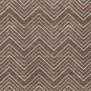 HomeRoots 10' Modern Brown Ivory Copper Geometric Washable Area Rug for Indoor & Outdoor Durability & Style 690128