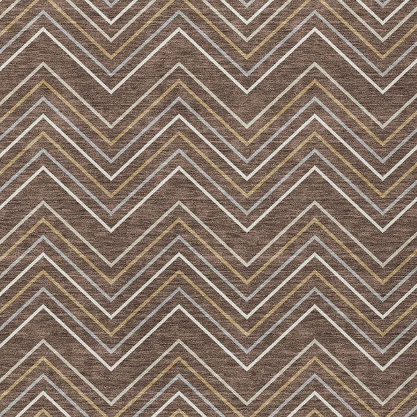 HomeRoots 10' Modern Brown Ivory Copper Geometric Washable Area Rug for Indoor & Outdoor Durability & Style 690128