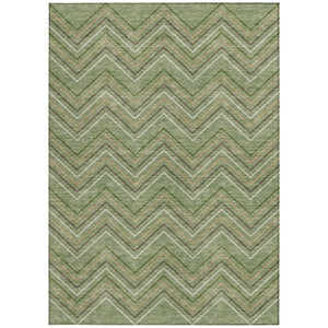 HomeRoots 8' X 10' Geometric Washable Area Rug in Green, Ivory & Brown – Durable Indoor/Outdoor Style Solution 690138