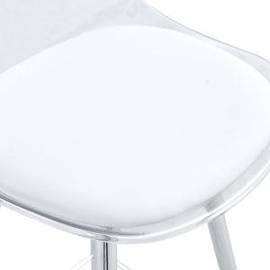 English Elm Modern Pu Leather Upholstered Barstools with Slim Metal Legs for Kitchen Counter Seating W1151P154367