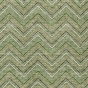HomeRoots 10' Geometric Washable Area Rug in Green, Ivory & Brown - Perfect for Indoor & Outdoor Spaces! 690140