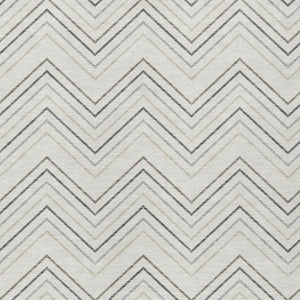 HomeRoots 8' X 10' Washable Indoor/Outdoor Area Rug - Modern Ivory, Gray & Taupe Geometric Design for Versatile Use 690144