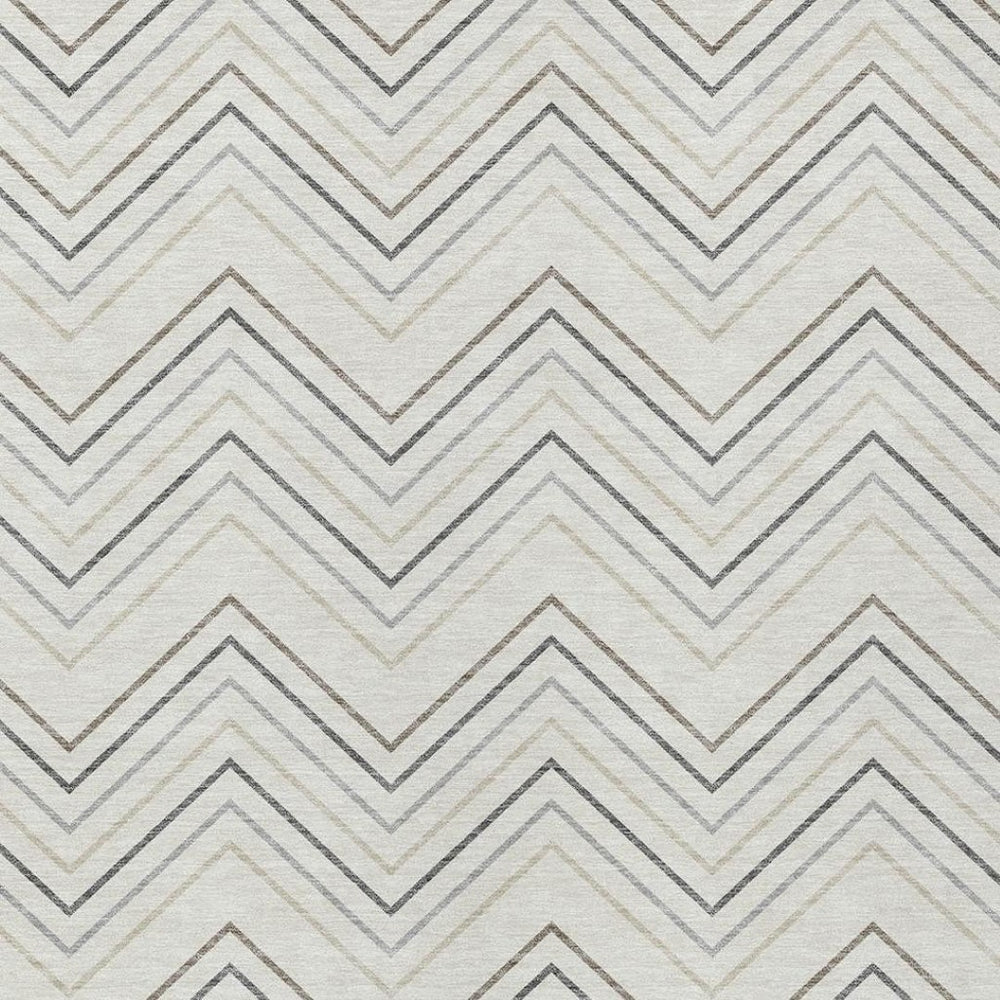 HomeRoots 9' X 12' Geometric Washable Area Rug in Ivory, Gray & Taupe – Perfect for Indoor & Outdoor Spaces! 690145