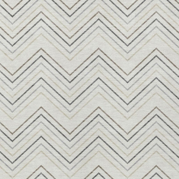 HomeRoots 9' X 12' Geometric Washable Area Rug in Ivory, Gray & Taupe – Perfect for Indoor & Outdoor Spaces! 690145