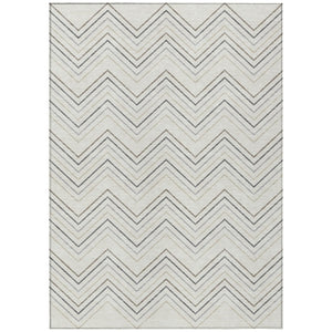 HomeRoots 10' Washable Indoor Outdoor Area Rug – Stylish Ivory, Gray & Taupe Geometric Design for High Traffic Spaces 690146