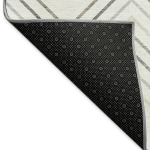 HomeRoots 10' Washable Indoor Outdoor Area Rug – Stylish Ivory, Gray & Taupe Geometric Design for High Traffic Spaces 690146