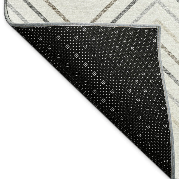 HomeRoots 10' Washable Indoor Outdoor Area Rug – Stylish Ivory, Gray & Taupe Geometric Design for High Traffic Spaces 690146