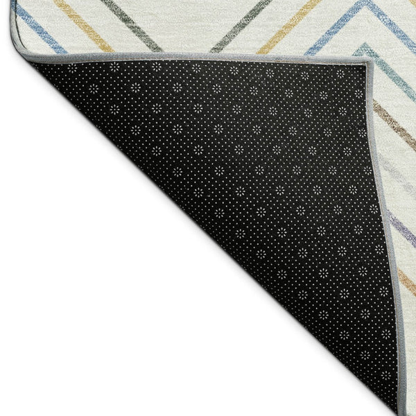 HomeRoots 10' Durable Pacific Blue, Ivory & Copper Striped Washable Area Rug for Indoor & Outdoor Spaces 690188