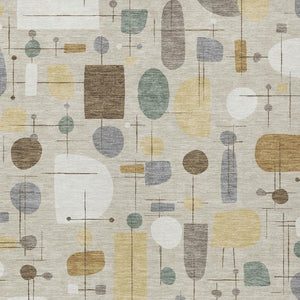 HomeRoots 8' X 10' Washable Beige, Brown & Gray Geometric Area Rug – Durable, Stylish for Indoors & Outdoors 690198
